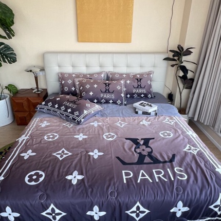 棉生活 2025新款大版水洗真丝数码夏被四件套 爱在巴黎