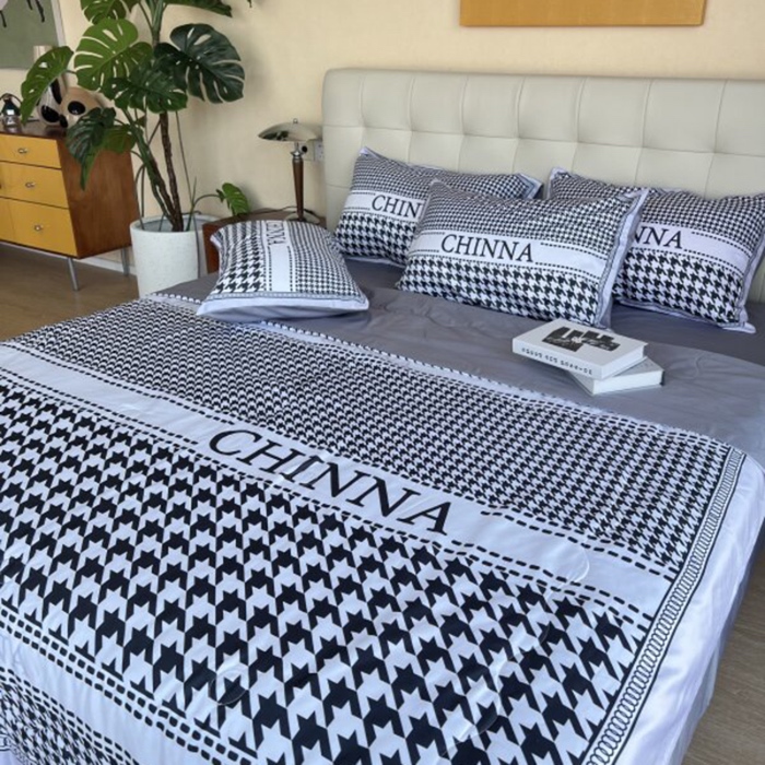 91家纺网 家纺一手货源 找家纺 棉生活 2025新款大版水洗真丝数码夏被四件套 伯尔