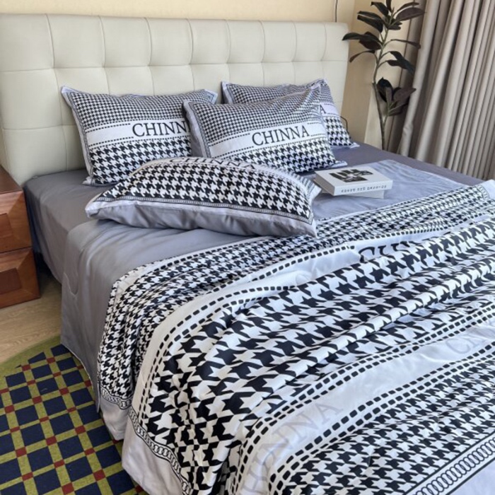 91家纺网 家纺一手货源 找家纺 棉生活 2025新款大版水洗真丝数码夏被四件套 伯尔