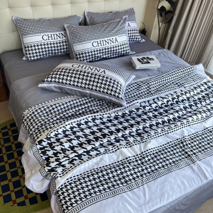 91家纺网 家纺一手货源 找家纺 棉生活 2025新款大版水洗真丝数码夏被四件套 伯尔