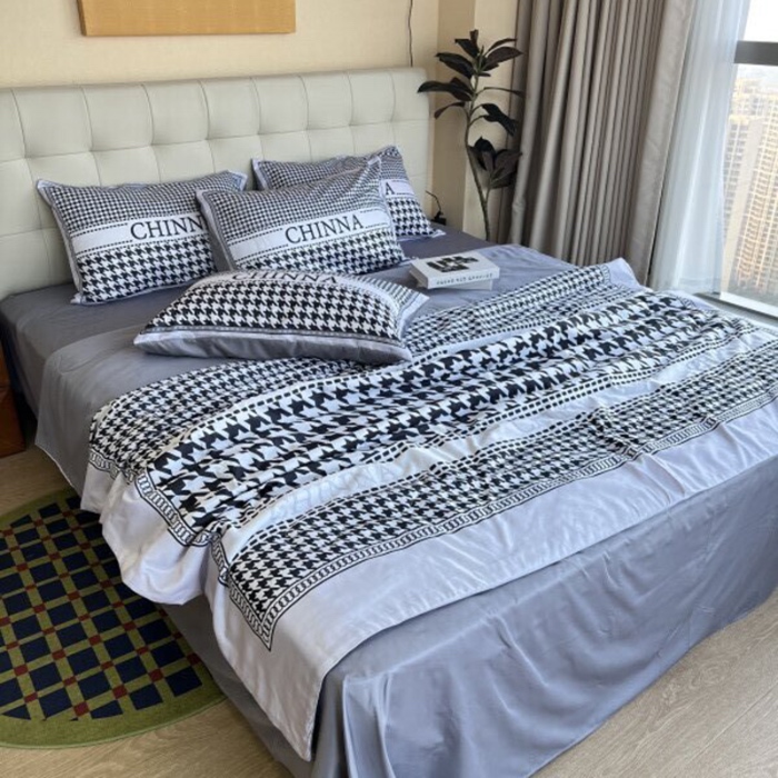 91家纺网 家纺一手货源 找家纺 棉生活 2025新款大版水洗真丝数码夏被四件套 伯尔