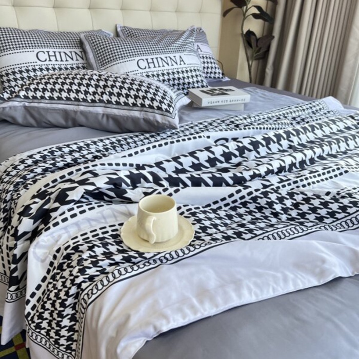 91家纺网 家纺一手货源 找家纺 棉生活 2025新款大版水洗真丝数码夏被四件套 伯尔