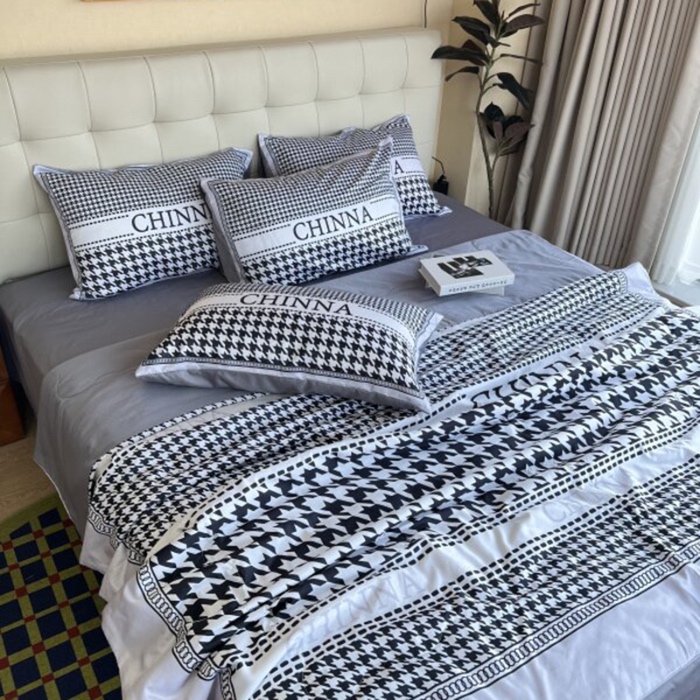 91家纺网 家纺一手货源 找家纺 棉生活 2025新款大版水洗真丝数码夏被四件套 伯尔