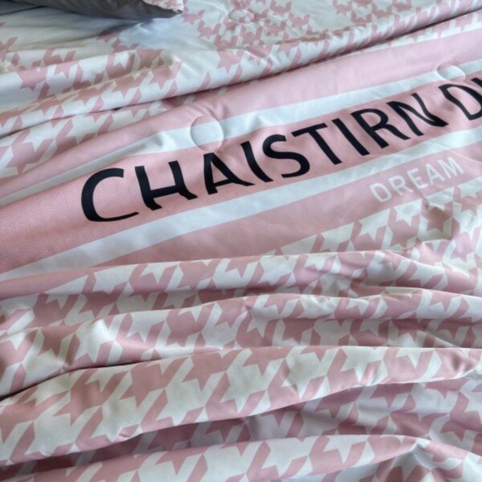 91家纺网 家纺一手货源 找家纺 棉生活 2025新款大版水洗真丝数码夏被四件套 少女心