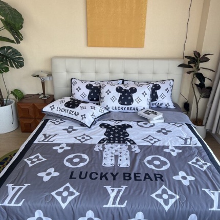 棉生活 2025新款大版水洗真丝数码夏被四件套 幸运熊