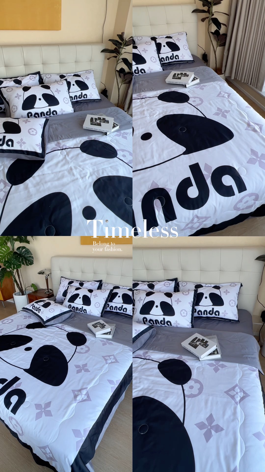 91家纺网 家纺一手货源 找家纺 棉生活 2025新款大版水洗真丝数码夏被四件套 熊猫咻咻