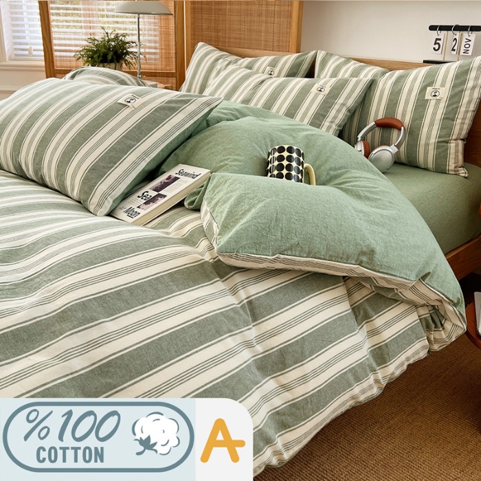 91家纺网 家纺一手货源 找家纺 （总）2025新款全棉色织印花水洗棉四件套床品套件单床单被套