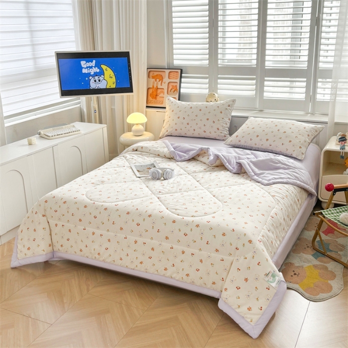 91家纺网 家纺一手货源 找家纺 （总）  壹张床  2025新款A类针织棉双层纱100%新疆棉花夏凉被《包检测》（提供买家秀）