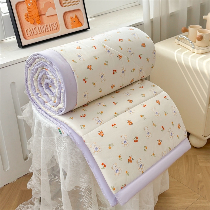 91家纺网 家纺一手货源 找家纺 （总）  壹张床  2025新款A类针织棉双层纱100%新疆棉花夏凉被《包检测》（提供买家秀）