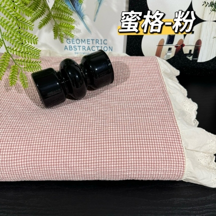 91家纺网 家纺一手货源 找家纺 （总）A类纯棉色织水洗棉床盖240*260CM全棉条纹三件套花边格子四季通用