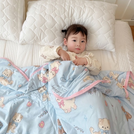 91家纺网 家纺一手货源 找家纺 （总）兜米家居 2025夏季A类针织棉夏凉被小清新卡通双面针织棉空调被子被芯