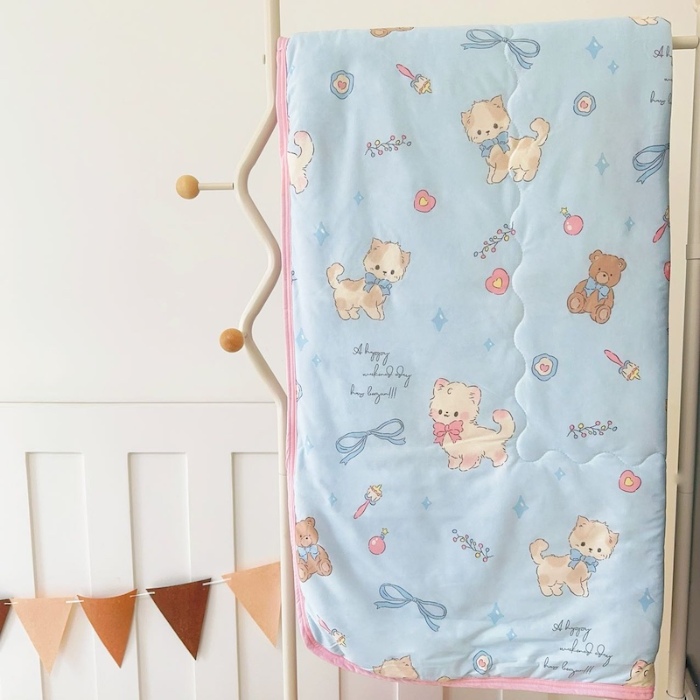 91家纺网 家纺一手货源 找家纺 （总）兜米家居 2025夏季A类针织棉夏凉被小清新卡通双面针织棉空调被子被芯