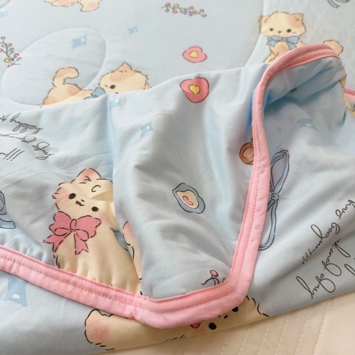 91家纺网 家纺一手货源 找家纺 （总）兜米家居 2025夏季A类针织棉夏凉被小清新卡通双面针织棉空调被子被芯