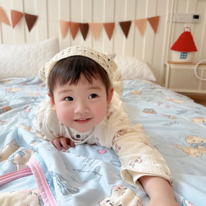 91家纺网 家纺一手货源 找家纺 （总）兜米家居 2025夏季A类针织棉夏凉被小清新卡通双面针织棉空调被子被芯