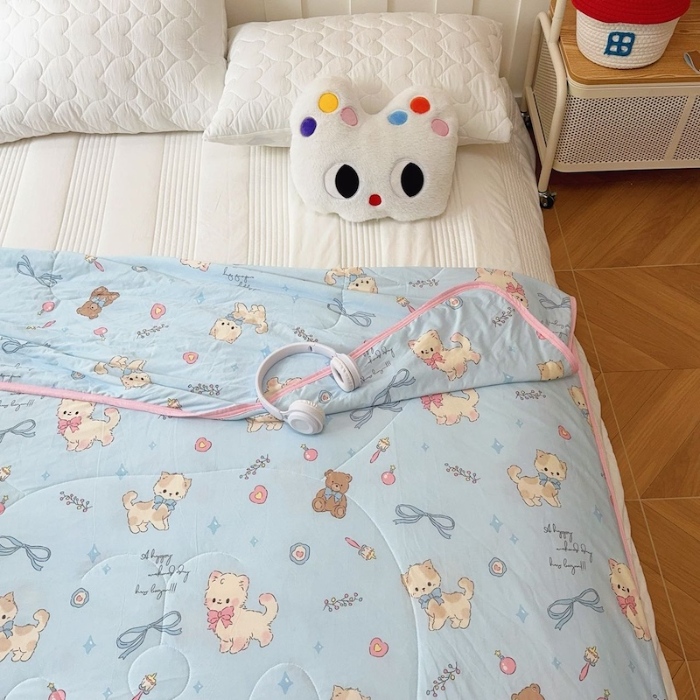 91家纺网 家纺一手货源 找家纺 （总）兜米家居 2025夏季A类针织棉夏凉被小清新卡通双面针织棉空调被子被芯