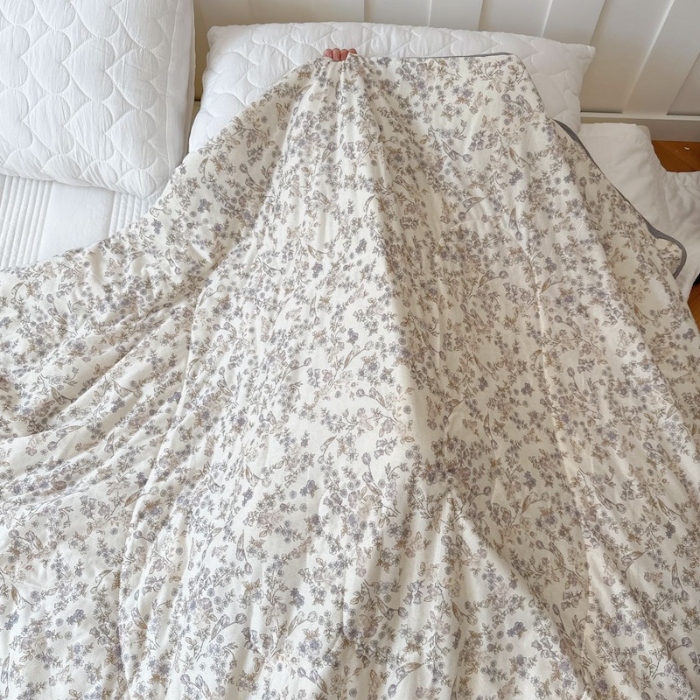 91家纺网 家纺一手货源 找家纺 兜米家居 2025夏季A类针织棉夏凉被小清新卡通双面针织棉空调被子被芯 花曦