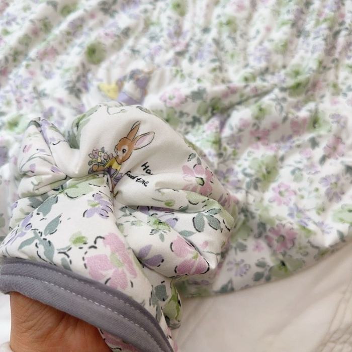 91家纺网 家纺一手货源 找家纺 兜米家居 2025夏季A类针织棉夏凉被小清新卡通双面针织棉空调被子被芯 花园兔