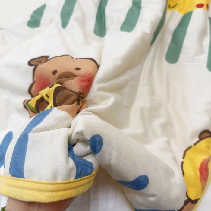 91家纺网 家纺一手货源 找家纺 兜米家居 2025夏季A类针织棉夏凉被小清新卡通双面针织棉空调被子被芯 卡皮八拉