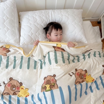 兜米家居 2025夏季A类针织棉夏凉被小清新卡通双面针织棉空调被子被芯 卡皮八拉