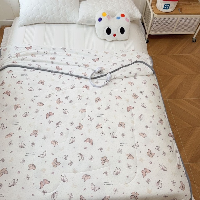 91家纺网 家纺一手货源 找家纺 兜米家居 2025夏季A类针织棉夏凉被小清新卡通双面针织棉空调被子被芯 小蝴蝶