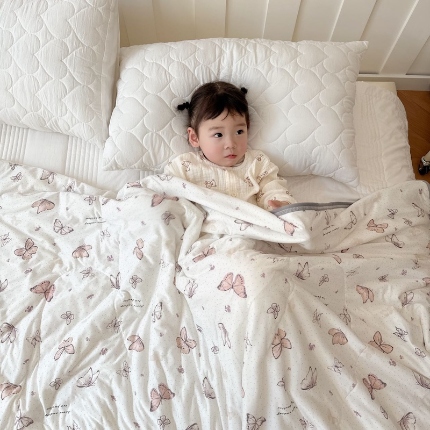 兜米家居 2025夏季A类针织棉夏凉被小清新卡通双面针织棉空调被子被芯 小蝴蝶