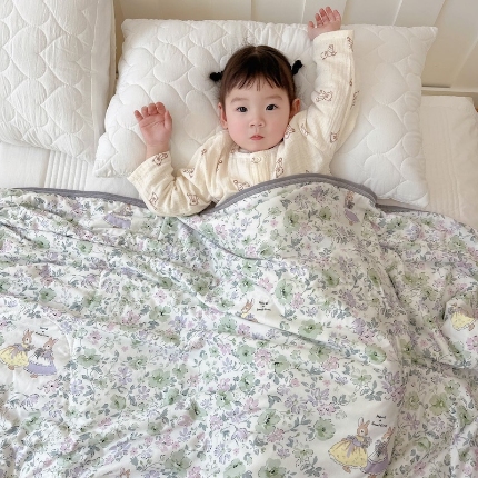 91家纺网 家纺一手货源 找家纺 （总）兜米家居 2025夏季A类针织棉夏凉被小清新卡通双面针织棉空调被子被芯