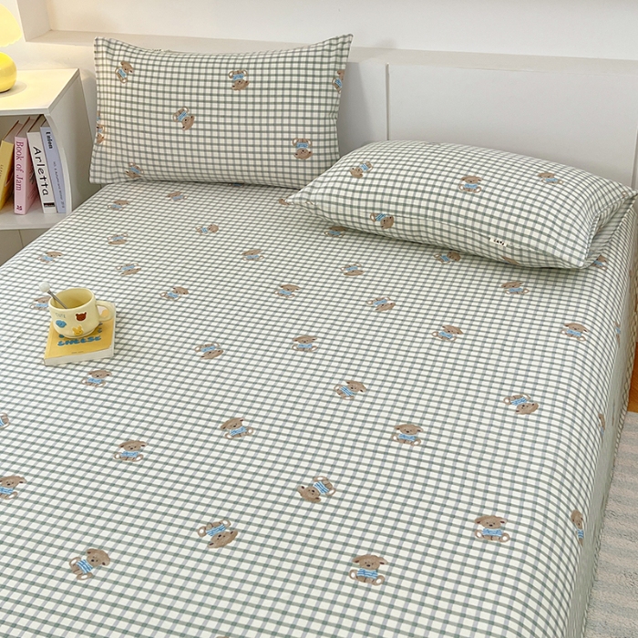 91家纺网 家纺一手货源 找家纺 （总）2025新款印花缎条老粗布床单三件套床品套件