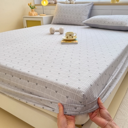 91家纺网 家纺一手货源 找家纺 （总）2025新款针织棉双层纱印花单床笠 床笠三件套