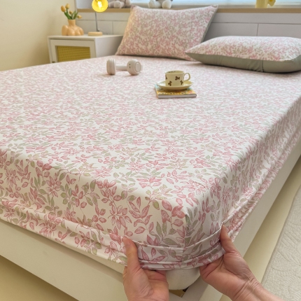 91家纺网 家纺一手货源 找家纺 （总）2025新款针织棉双层纱印花单床笠 床笠三件套