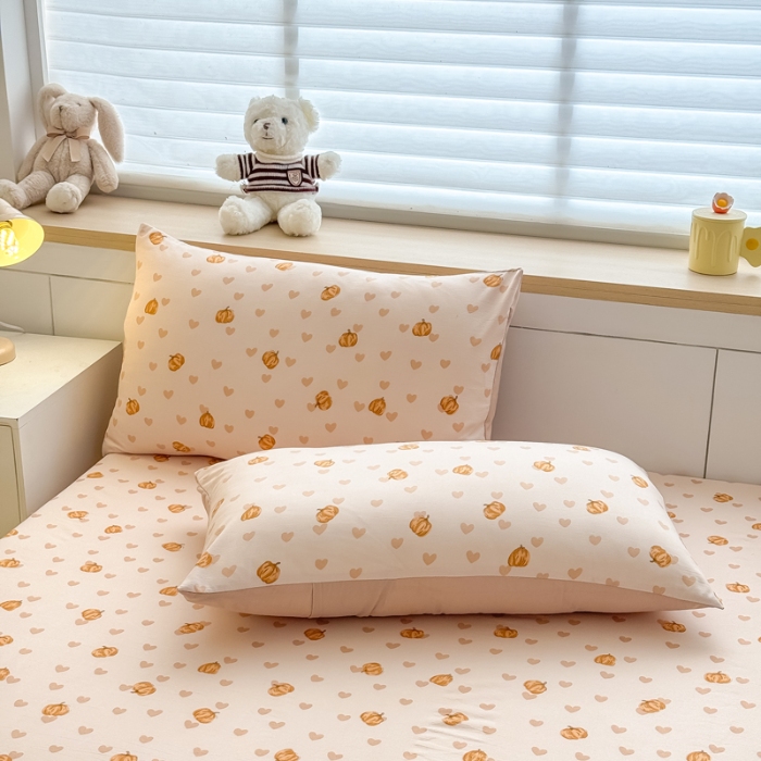 91家纺网 家纺一手货源 找家纺 （总）2025新款针织棉双层纱印花单床笠 床笠三件套