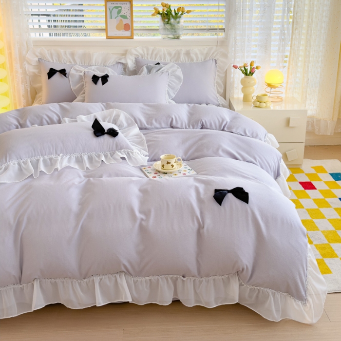 91家纺网 家纺一手货源 找家纺 （总）2025新款韩式泡泡棉四件套针织棉四件套水洗真丝纯棉全棉四件套