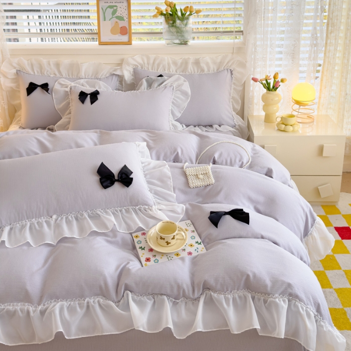 91家纺网 家纺一手货源 找家纺 （总）2025新款韩式泡泡棉四件套针织棉四件套水洗真丝纯棉全棉四件套