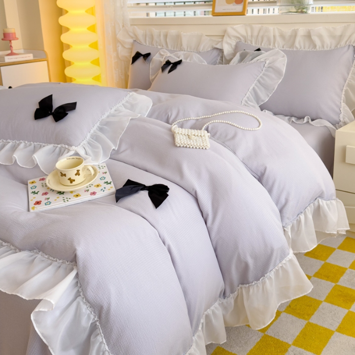 91家纺网 家纺一手货源 找家纺 （总）2025新款韩式泡泡棉四件套针织棉四件套水洗真丝纯棉全棉四件套