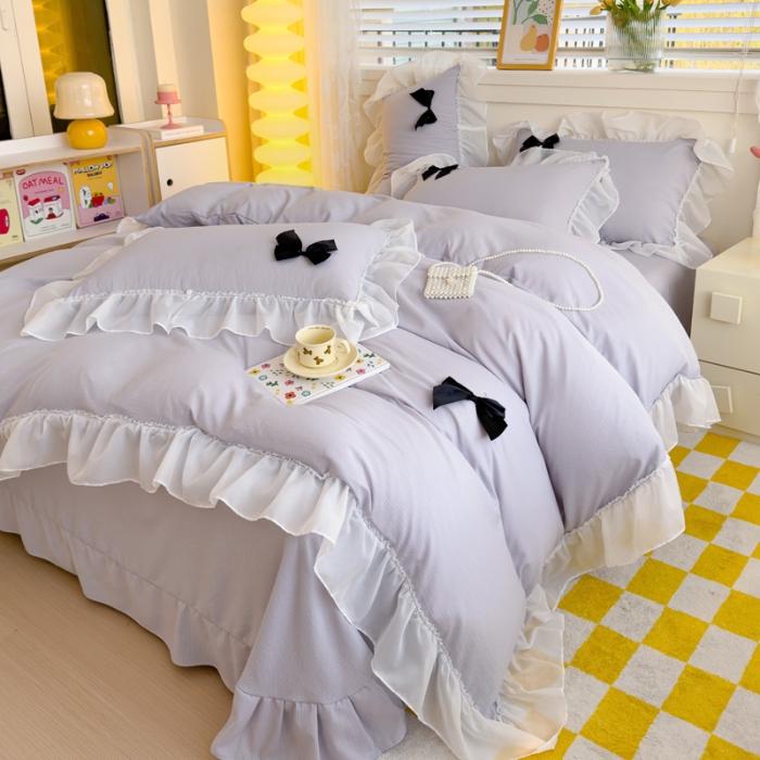 91家纺网 家纺一手货源 找家纺 （总）2025新款韩式泡泡棉四件套针织棉四件套水洗真丝纯棉全棉四件套