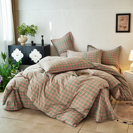 91家纺网 家纺一手货源 找家纺 （总）斯尔顿2025新款全棉色织水洗棉四件套