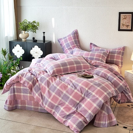 91家纺网 家纺一手货源 找家纺 （总）斯尔顿2025新款全棉色织水洗棉四件套