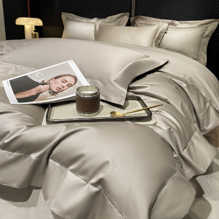 91家纺网 家纺一手货源 找家纺 （总）（总）星蕴家纺 2025新款纯色澳棉长绒棉摩卡系列四件套