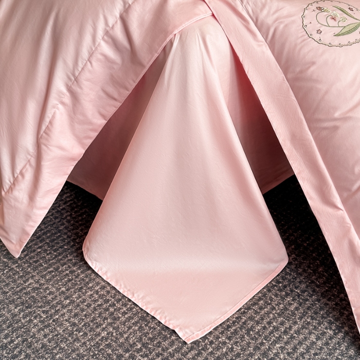 91家纺网 家纺一手货源 找家纺 （总）（控价）2025新款 专版花型 高克重A类 全棉长绒棉满屏重工刺绣四件套-铃兰物语