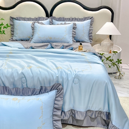 91家纺网 家纺一手货源 找家纺 （总）经年 2025年水洗真丝韩版夏被直播爆款 一世系列