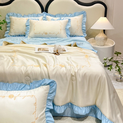 91家纺网 家纺一手货源 找家纺 （总）经年 2025年水洗真丝韩版夏被直播爆款 一世系列