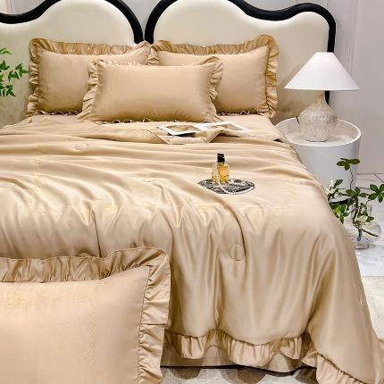 91家纺网 家纺一手货源 找家纺 （总）经年 2025年水洗真丝韩版夏被直播爆款 一世系列