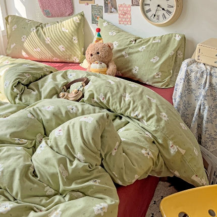 91家纺网 家纺一手货源 找家纺 （总）耀悦家纺 2025新款纯棉有氧双层纱四件套第二弹