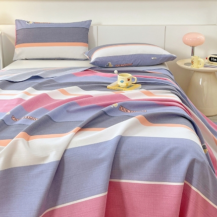 91家纺网 家纺一手货源 找家纺 （总）2025新夏凉被单缎条老粗布三件套床上用品