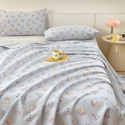 91家纺网 家纺一手货源 找家纺 （总）2025新夏凉被单缎条老粗布三件套床上用品