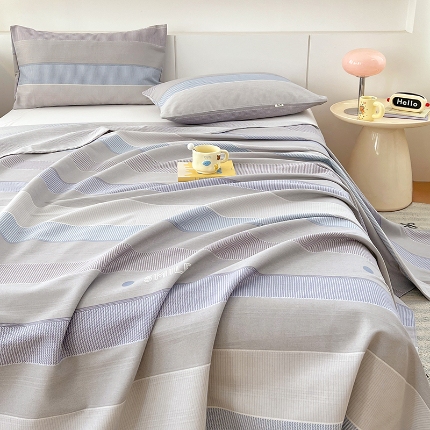 91家纺网 家纺一手货源 找家纺 （总）2025新夏凉被单缎条老粗布三件套床上用品