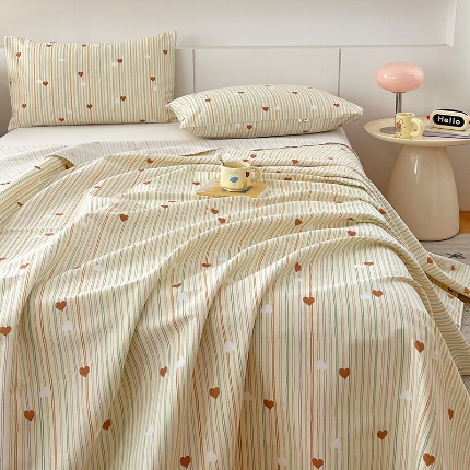 91家纺网 家纺一手货源 找家纺 （总）2025新夏凉被单缎条老粗布三件套床上用品