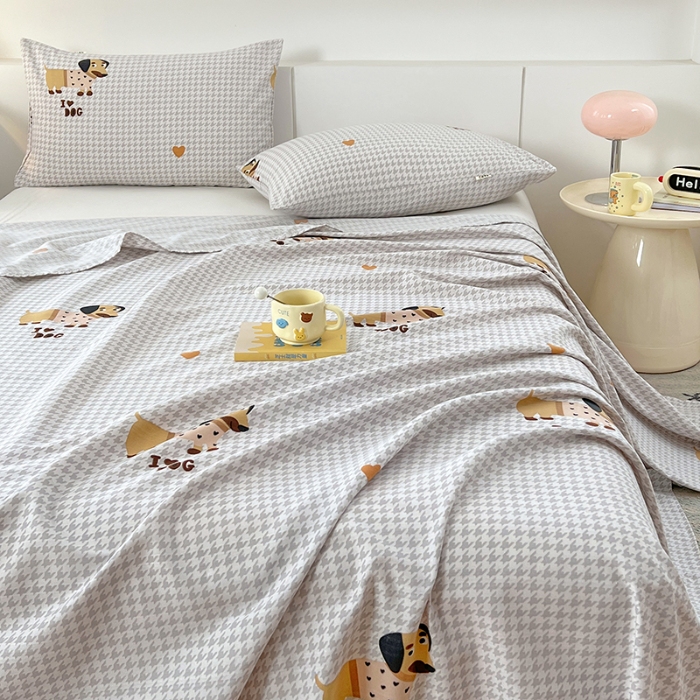 91家纺网 家纺一手货源 找家纺 （总）2025新夏凉被单缎条老粗布三件套床上用品