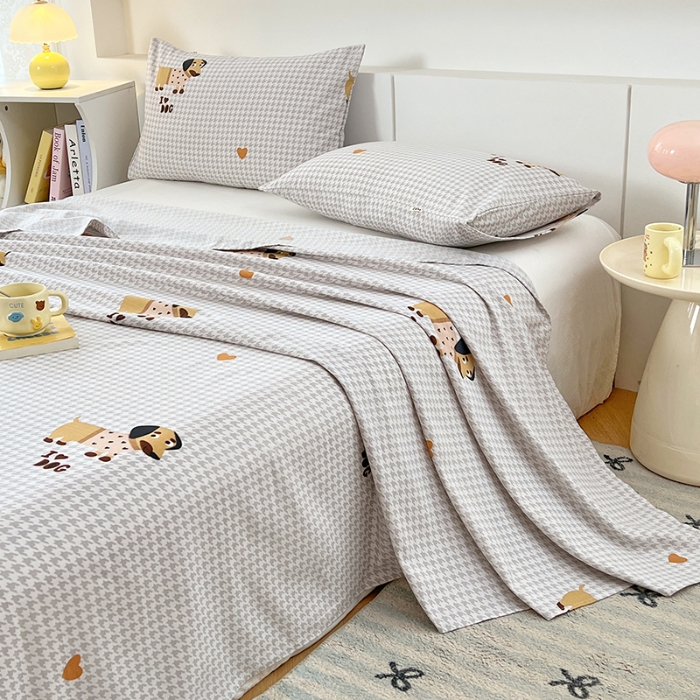 91家纺网 家纺一手货源 找家纺 （总）2025新夏凉被单缎条老粗布三件套床上用品