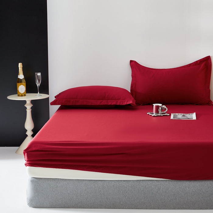 91家纺网 家纺一手货源 找家纺 （总）2025年新款100S全棉贡缎纯色长绒棉纯棉床笠（有质检报告，支持定制）