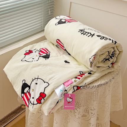 91家纺网 家纺一手货源 找家纺 （总）昊川家纺 2025新款三丽鸥A类水洗双层纱夏被夏凉被空调被